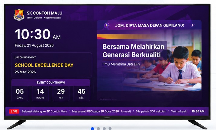 HERAXA School Digital Signage TV display concept